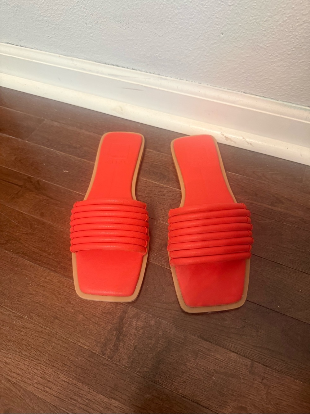 Dolce Vita Coral Red Padded Slide Sandals